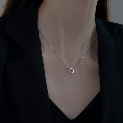 Geometric Interlocking Silver Necklace