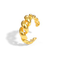 Simple Hollow Out Twisted Rope 925 Sterling Silver Adjustable Ring
