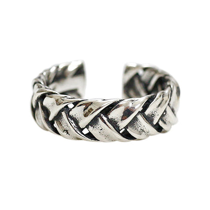 Vintage Twist Fashion 925 Sterling Silver Adjustable Braid Ring