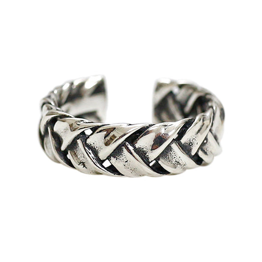 Vintage Twist Fashion 925 Sterling Silver Adjustable Braid Ring