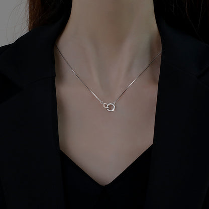 Geometric Interlocking Silver Necklace