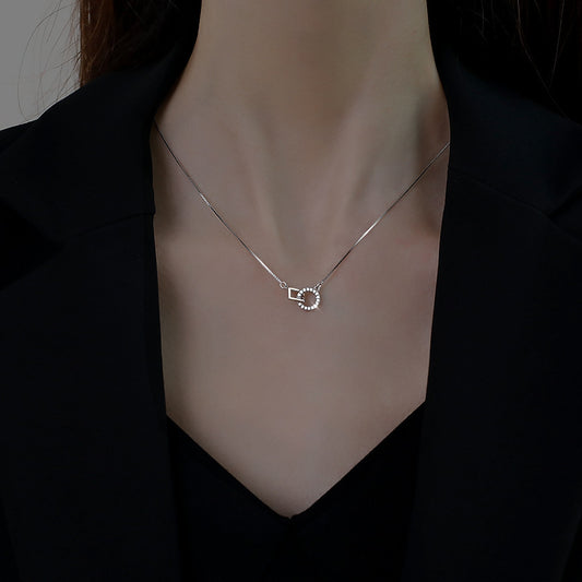 Geometric Interlocking Silver Necklace