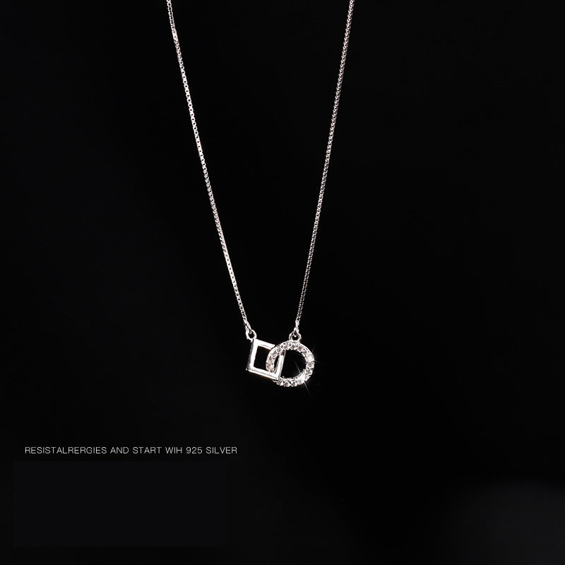 Geometric Interlocking Silver Necklace