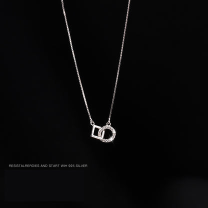 Geometric Interlocking Silver Necklace