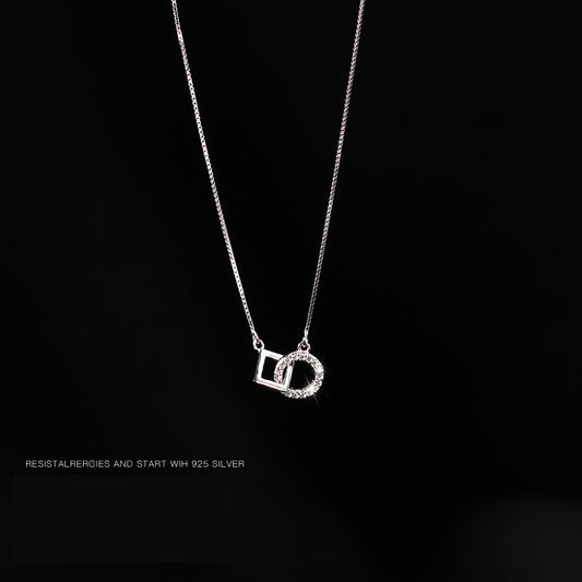 Geometric Interlocking Silver Necklace