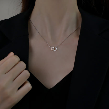 Geometric Interlocking Silver Necklace